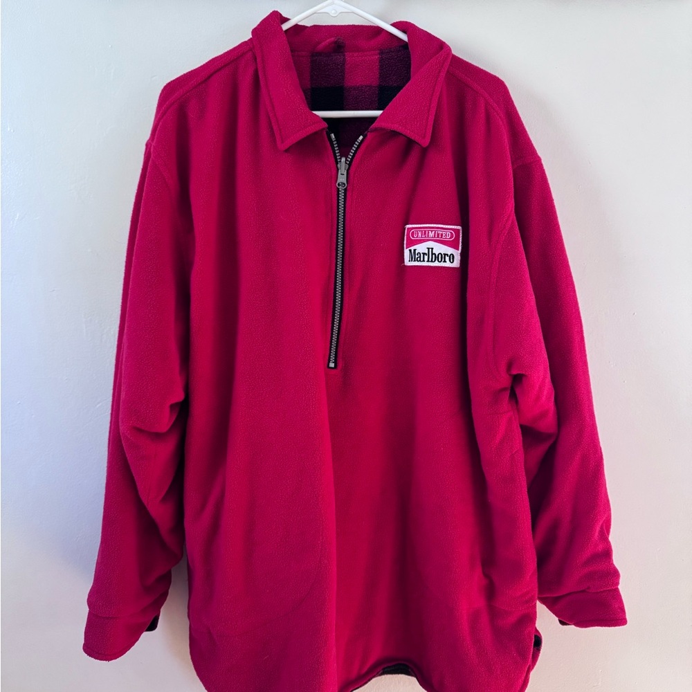 Marlboro Red Fleece Quarter-Zip Jacket